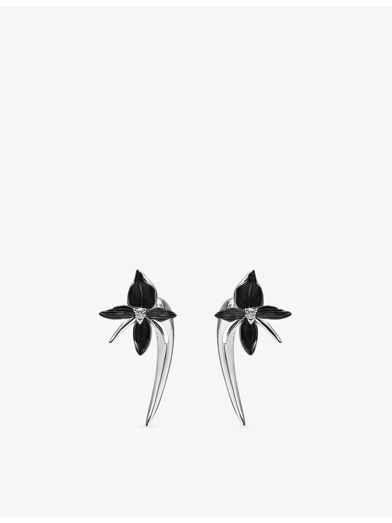 Shaun Leane Talon diamond drop earrings in sterling silver - British product