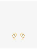 Shaun Leane yellow gold vermeil heart stud earrings 15.3mm, UK version