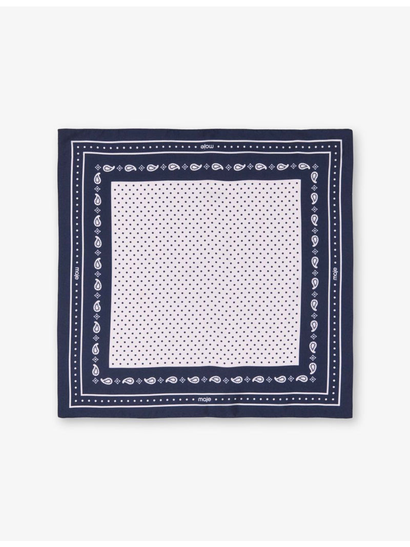 Maje bandana-print silk-twill scarf 60cm square, imported from the UK