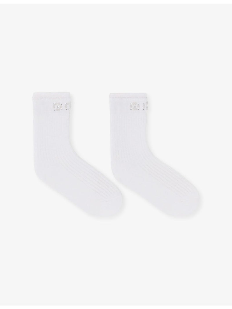 Maje pointelle knit socks with pearl embellishments, UK version