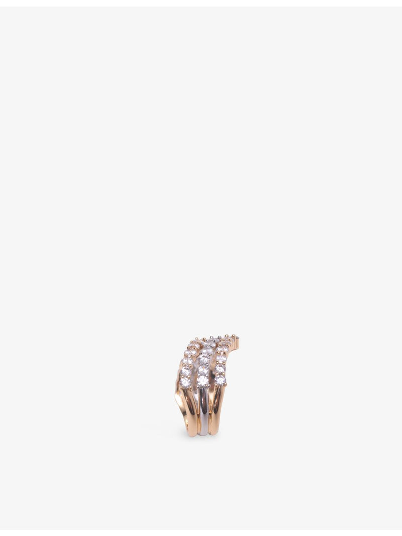 Maje two-tone brass and rhinestone ring - British product