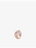 Maje two-tone brass and rhinestone ring - British product