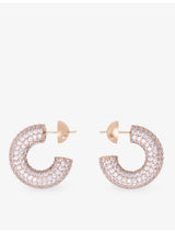 selfridges Maje Half-Hoop Rhinestone Metal and Crystal Hoop Earrings- Buy online at McGrocer