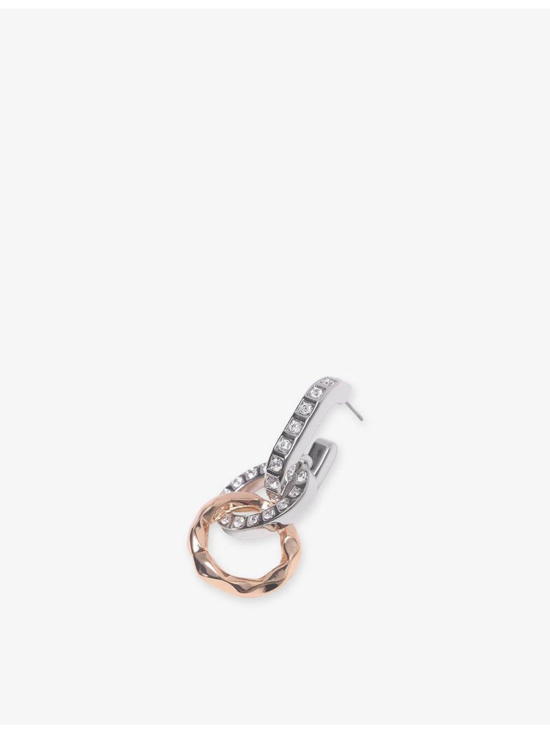 Maje silver and gold-plated brass drop earrings with rhinestones - British product