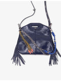 Maje chain cord bag charm with gold-tone chain, imported from the UK