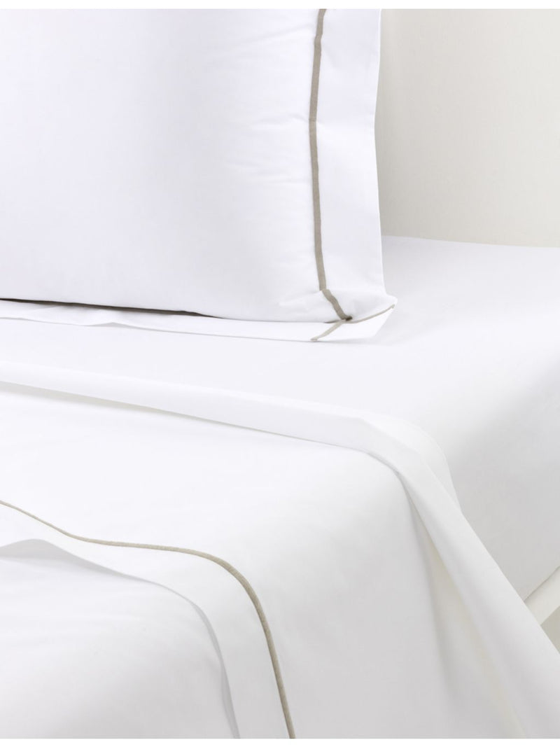 Yves Delorme Athena Kaki cotton flat sheet, imported from the UK
