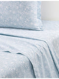 Yves Delorme Capri Aqua cotton flat sheet, UK version