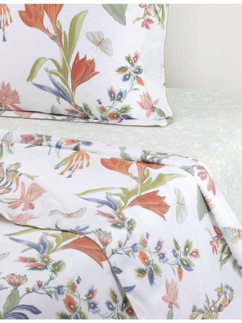 Yves Delorme multicoloured floral flat sheet, UK version