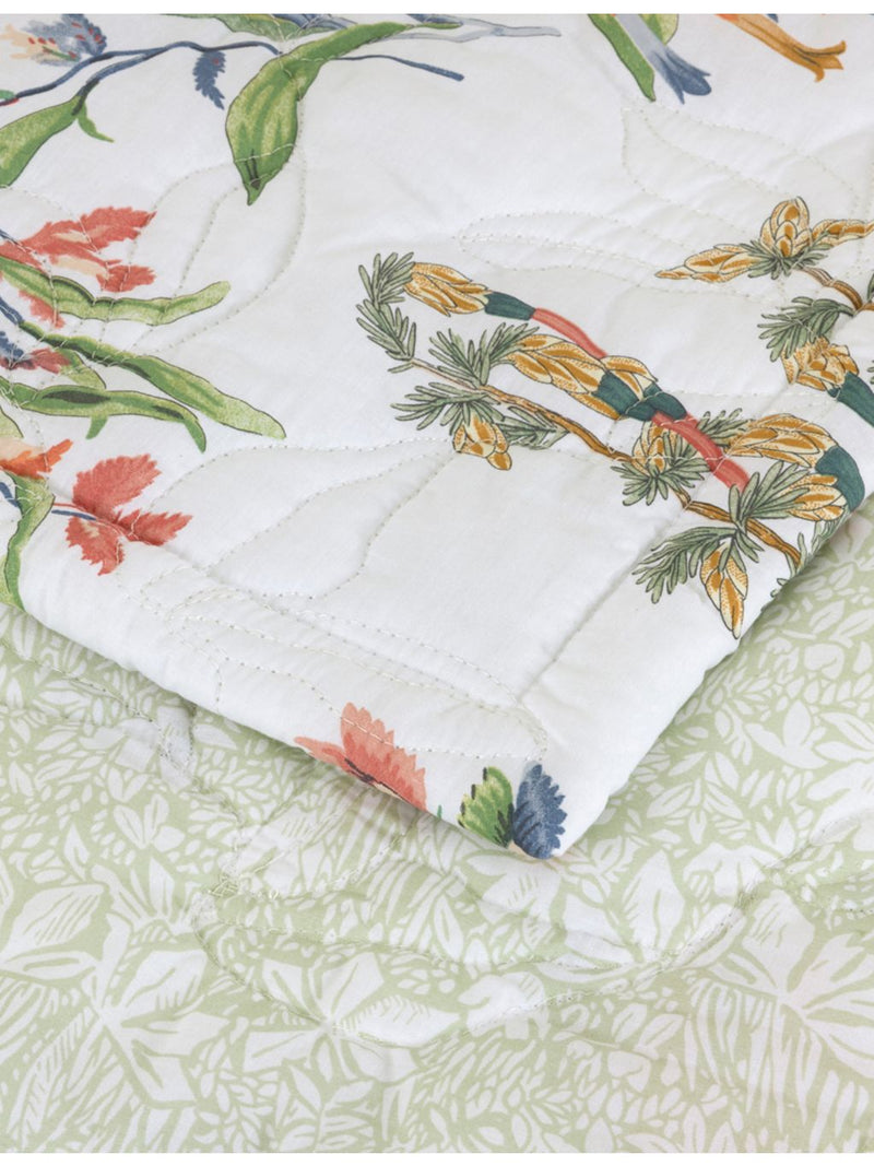 Yves Delorme multicoloured cotton-blend bedcover, imported from the UK