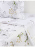 Yves Delorme Orchidee floral cotton flat sheet, UK version