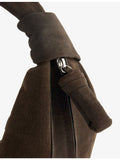 LEMAIRE Fortune Croissant suede shoulder bag, imported from the UK