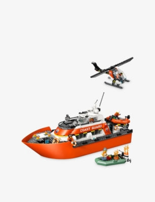 LEGO City Coast Guard rescue boat and helicopter playset, UK version