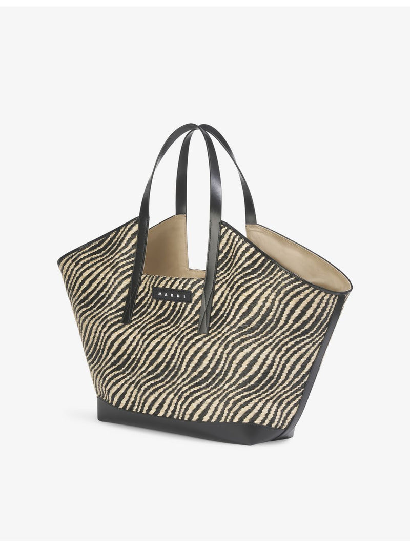 Marni Waves Woven Tote Bag 65cm wide, imported from the UK