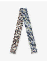 selfridges Marni Printed Slim Silk Scarf, Micro-floral and Criss Cross Pattern, 120cm x 8cm- Buy online at McGrocer