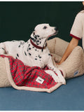 Toia tartan cotton and faux-fur dog blanket, imported from the UK