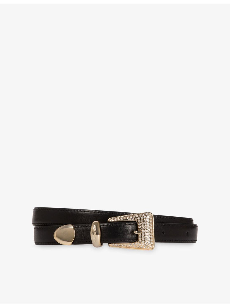 The Kooples rhinestone-embellished leather belt 82cm, UK version