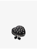 The Kooples stud-embellished leather coin purse heart shape - British product