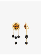 selfridges The Kooples Beaded Brass Drop Earrings- Buy online at McGrocer