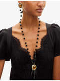 The Kooples beaded brass pendant necklace - British product