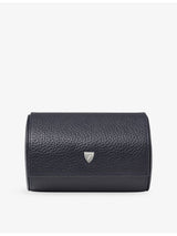 selfridges Aspinal of London Brand Plaque Leather Double Watch Box- Buy online at McGrocer