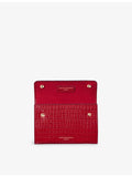 Aspinal of London croc-effect leather jewellery roll, imported from the UK