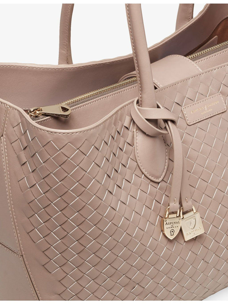 Aspinal of London woven leather tote bag (British brand)