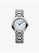 selfridges Longines PrimaLuna Stainless Steel and 0.060ct Diamond Automatic Watch 34mm- Buy online at McGrocer