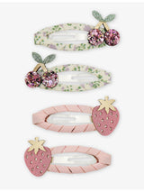 selfridges Mimi & Lula Summer Fruit Set of Four Fabric Hair Clips- Buy online at McGrocer