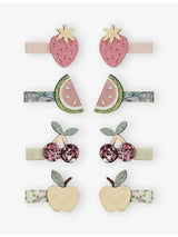 selfridges Mimi & Lula Fruit Salad Fabric Hair Clips - Set of 8- Buy online at McGrocer