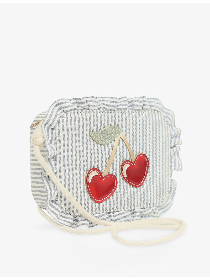 Mimi & Lula woven cross-body bag in cherry stripe (British brand)