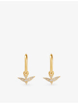 selfridges Rachel Jackson Dreamcatch Bird Gold-Plated Sterling-Silver Huggie Hoop Earrings 1.5cm Drop- Buy online at McGrocer