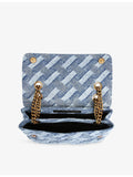 Kurt Geiger Kensington large denim shoulder bag, imported from the UK
