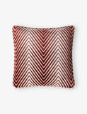 Ziggy Zigzag-Pattern Velvet Cushion 40cm x 40cm - RED MULTICOLOR