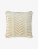 Ziggy Zigzag-Pattern Velvet Cushion 40cm x 40cm - WHITE