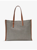 Reiss Sacha striped canvas tote bag in all-over stripe pattern - British product