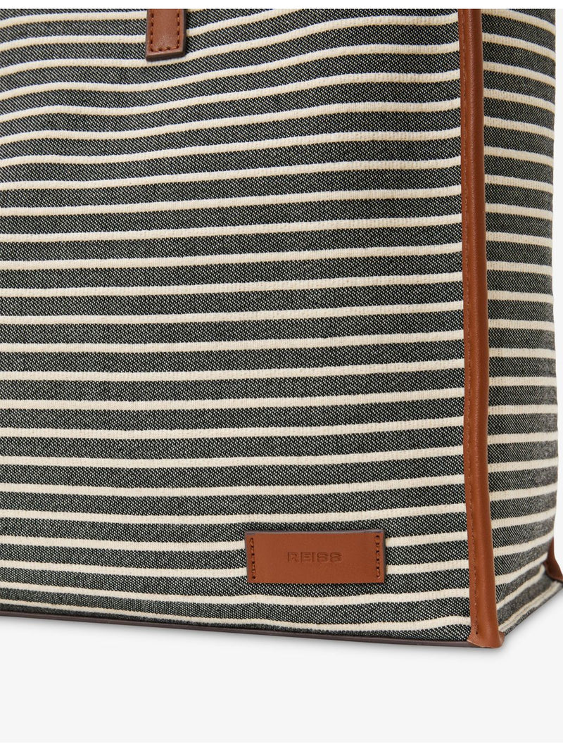 Reiss Sacha striped canvas tote bag in all-over stripe pattern - British product