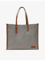 selfridges Reiss Sacha Striped Canvas Tote Bag- Buy online at McGrocer