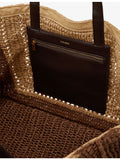 Reiss two-tone raffia tote bag, imported from the UK
