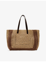 selfridges Reiss Rosie Two-Tone Raffia Tote Bag- Buy online at McGrocer