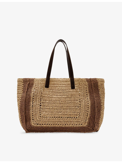selfridges Reiss Rosie Two-Tone Raffia Tote Bag- Buy online at McGrocer