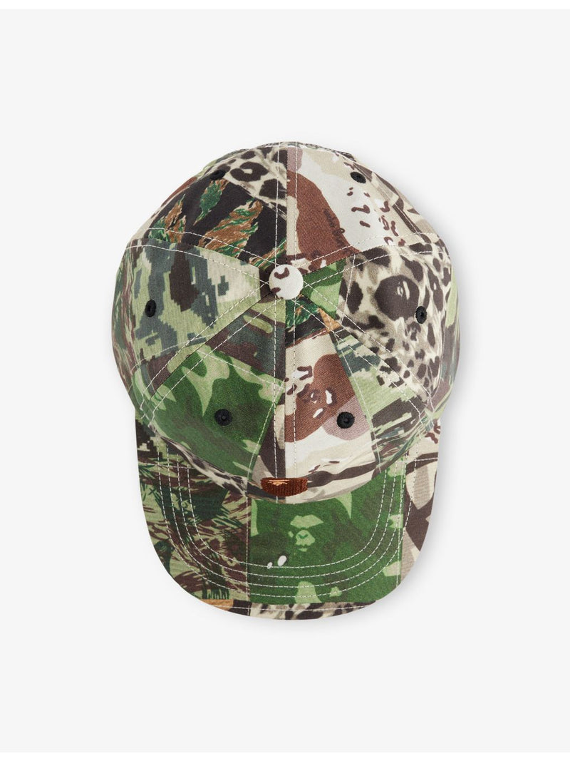 A Bathing Ape camouflage patchwork cotton cap (British brand)