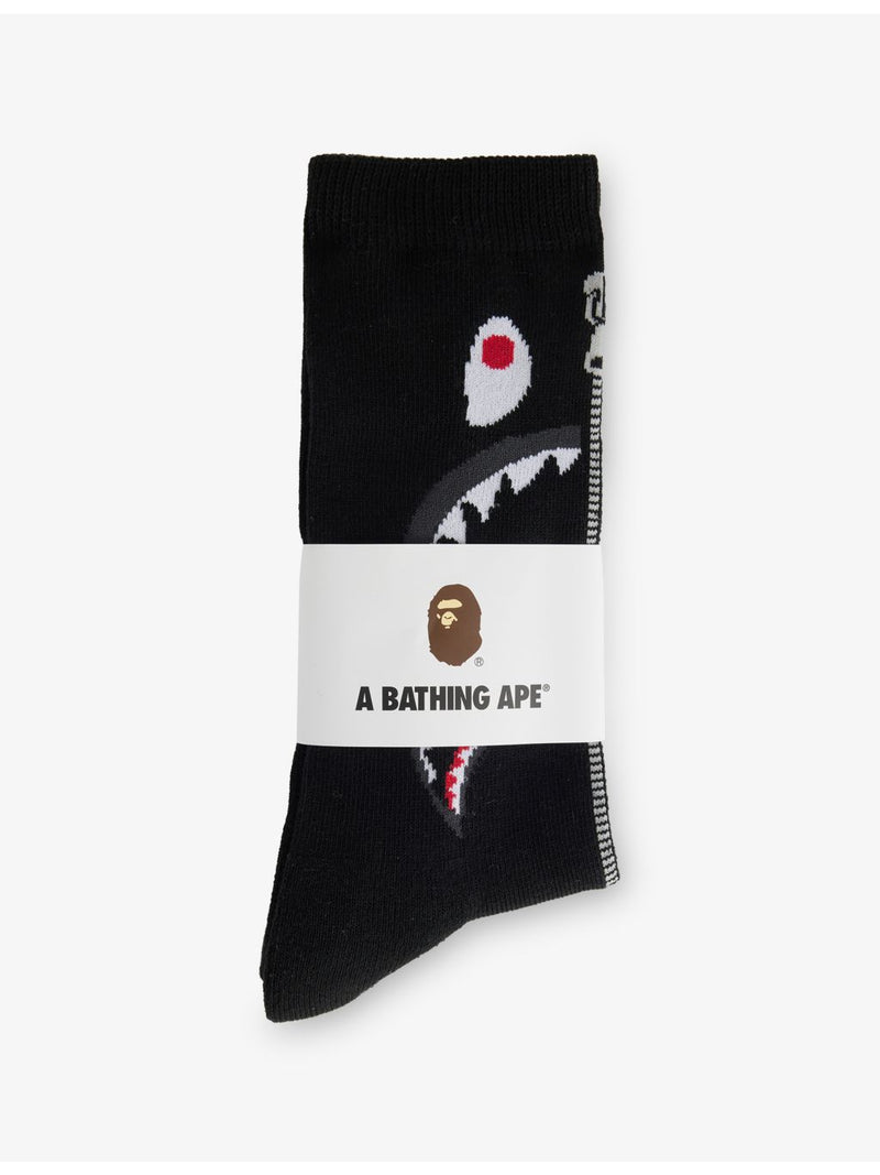 A Bathing Ape shark-print cotton-blend socks, UK version