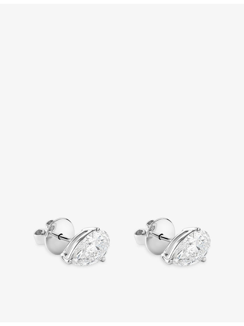 The Diamond Lab pear-cut 2.62ct diamond stud earrings, UK version
