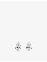 selfridges The Diamond Lab Timeless Pear-Cut 18ct White-Gold 2.62ct Lab-Grown Diamond Stud Earrings- Buy online at McGrocer