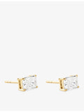 The Diamond Lab 18ct yellow gold radiant-cut diamond stud earrings - British product
