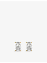 selfridges The Diamond Lab Timeless Radiant-Cut 18ct Yellow-Gold 3.09ct Lab-Grown Diamond Stud Earrings- Buy online at McGrocer