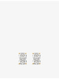 The Diamond Lab 18ct yellow gold radiant-cut diamond stud earrings - British product