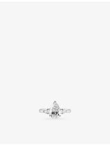 selfridges The Diamond Lab Timeless Pear-Cut 18ct White Gold 2.38ct Lab-Grown Diamond Ring- Buy online at McGrocer