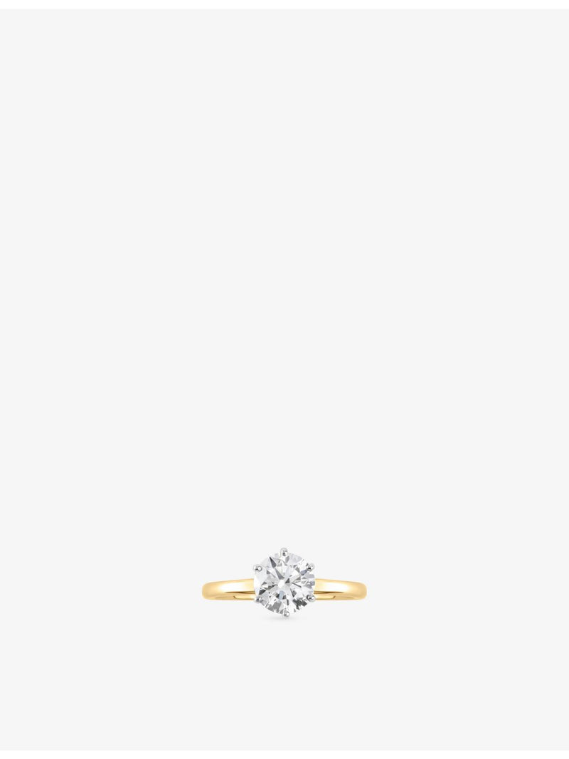 The Diamond Lab 18ct yellow gold 1.5ct lab-grown diamond ring (British brand)