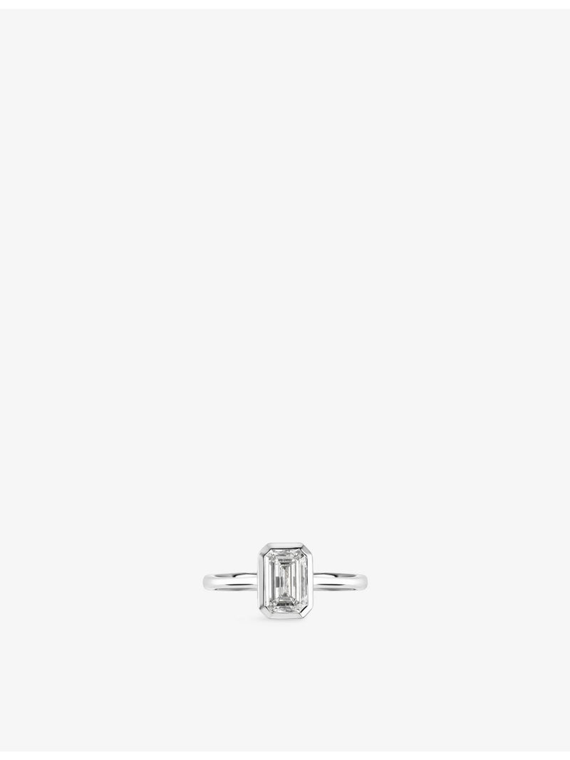 The Diamond Lab emerald-cut diamond ring 2.10ct white gold - British product